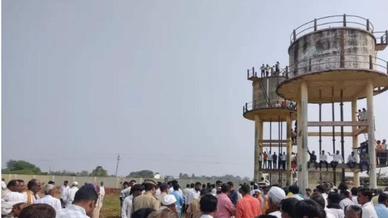 Beed killing Slain sarpanch's brother protests on water tank for murder probe information