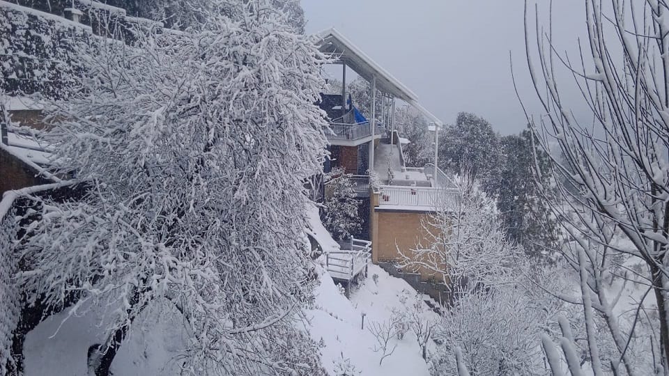 First snowfall of the season in Nainital
