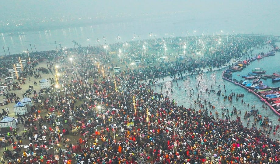 The great confluence of faith at the confluence on the first bathing festival of Paush Purnima