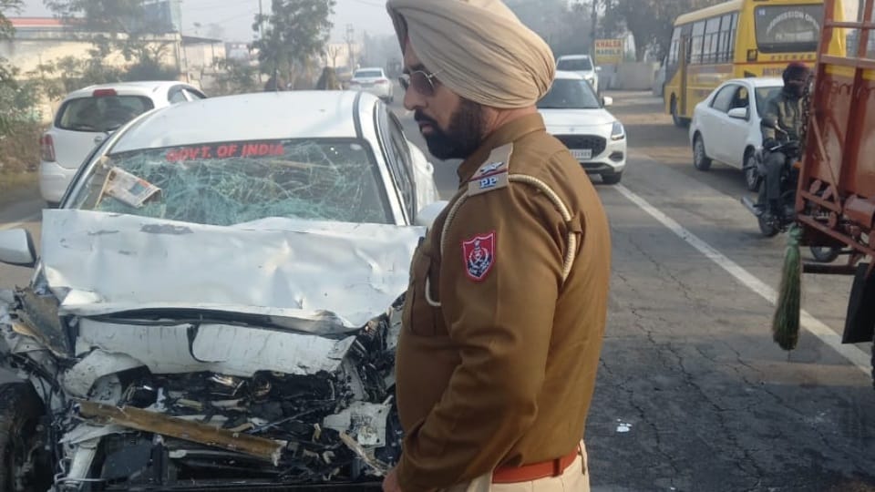 School bus and car collided in Kapurthala