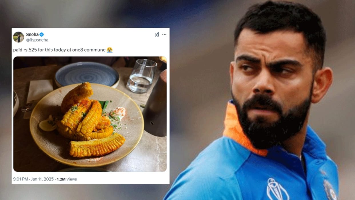 Woman got angry after seeing the expensive price of corn in Virat Kohlis restaurant fans reacted know matter