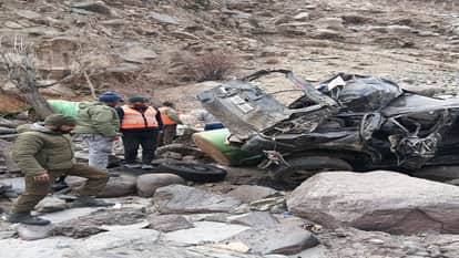 Two vehicles collided and fell into a ditch in Kargil five people died