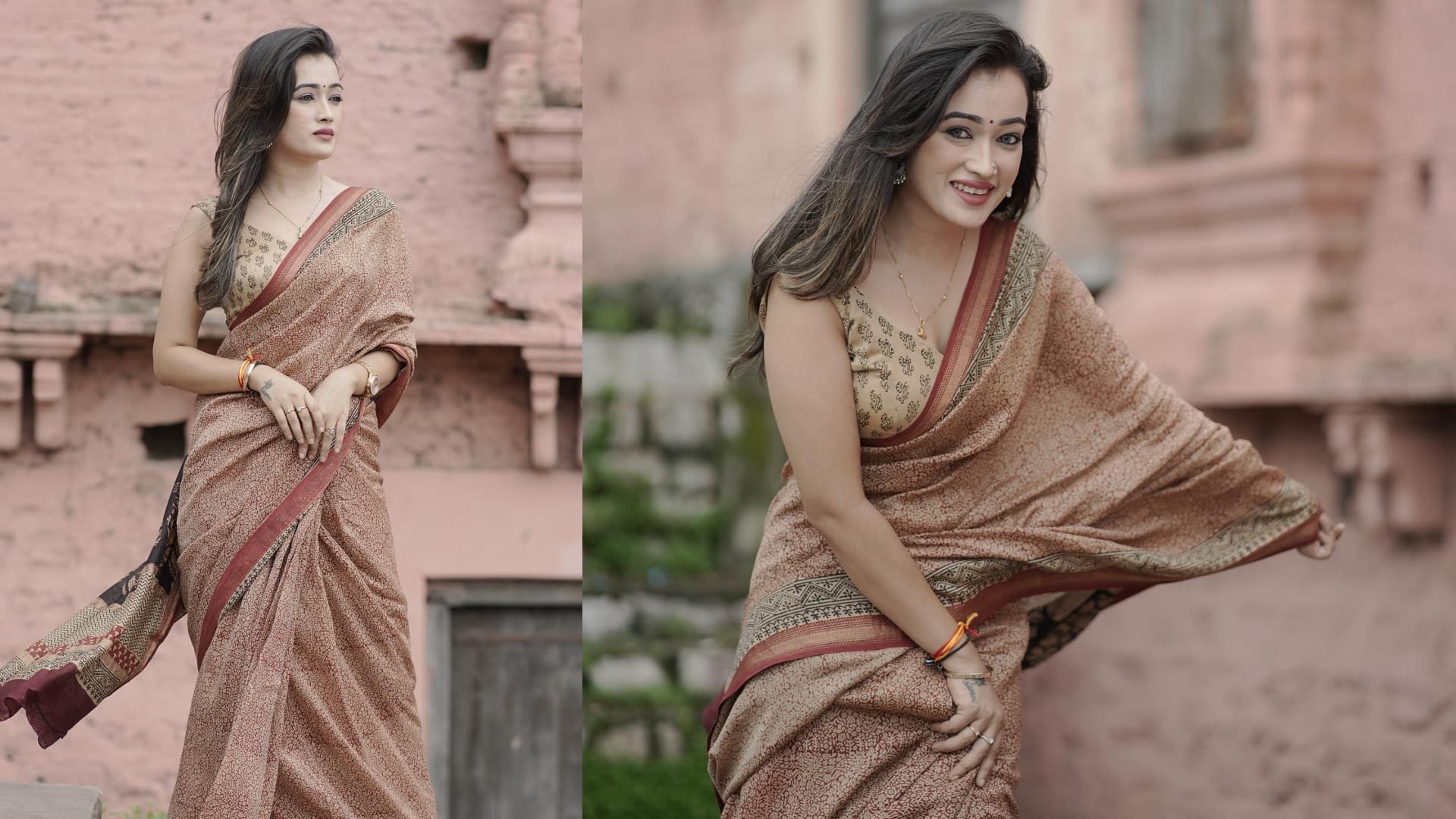 maha kumbh 2025 influencer Harsha Richariya saree look viral on social media disprj