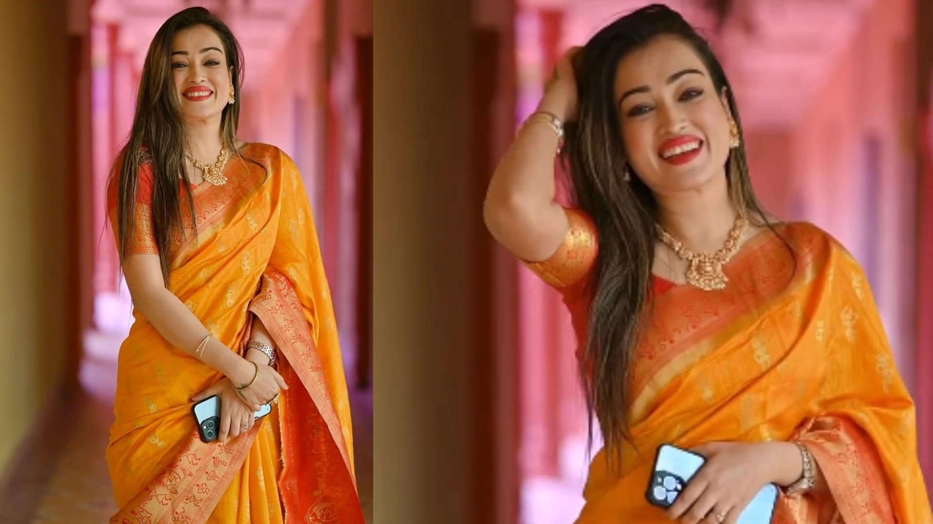 maha kumbh 2025 influencer Harsha Richariya saree look viral on social media disprj