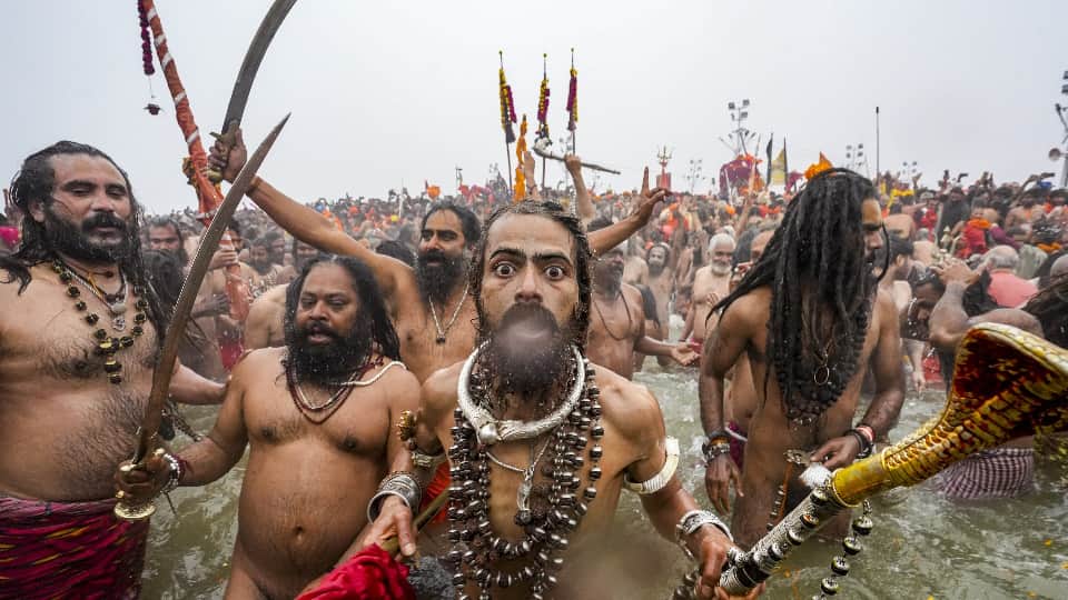 Mahakumbh 2025 Naga initiation began with a call under religious flag