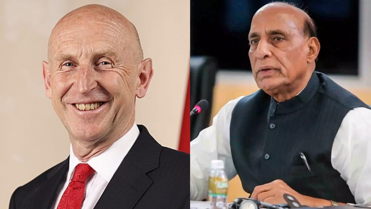 Rajnath singh and UK defence secretary John Healey hold phone conversation