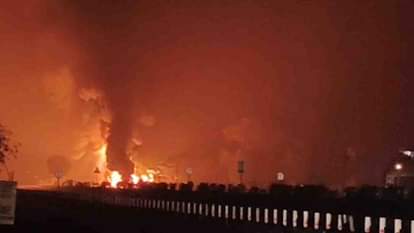 Rajasthan News: Chemical tanker caught fire on Jaipur-Delhi highway