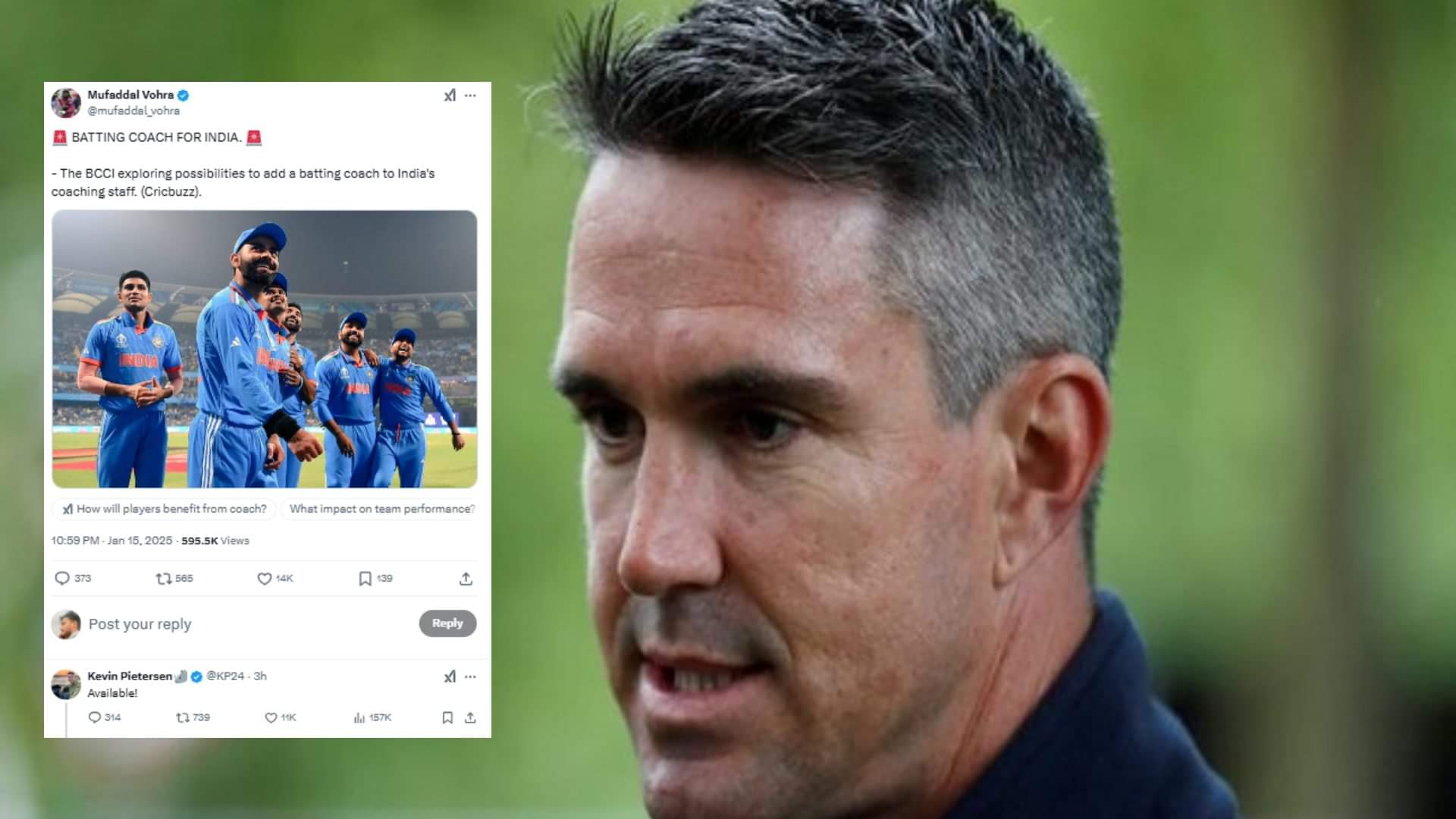 BCCI preparing to appoint batting coach for team india Kevin Pietersen expressed his availability