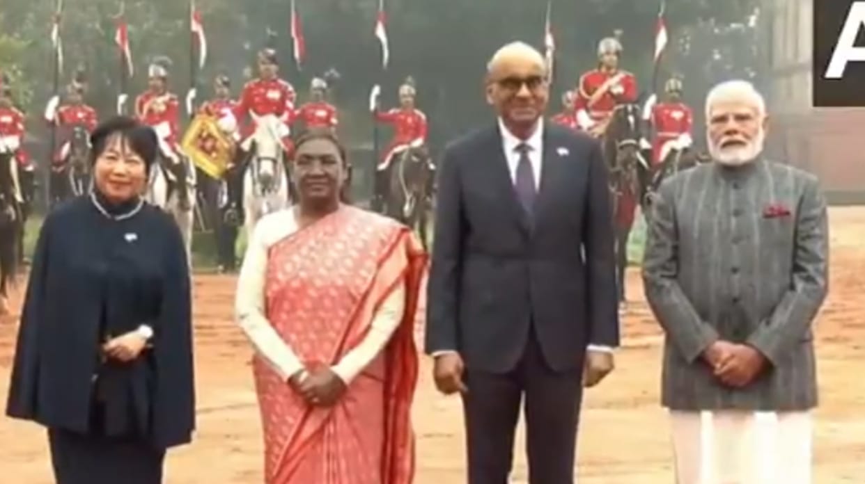 President of Singapore Tharman Shanmugaratnam in india news update President Murmu, PM Modi