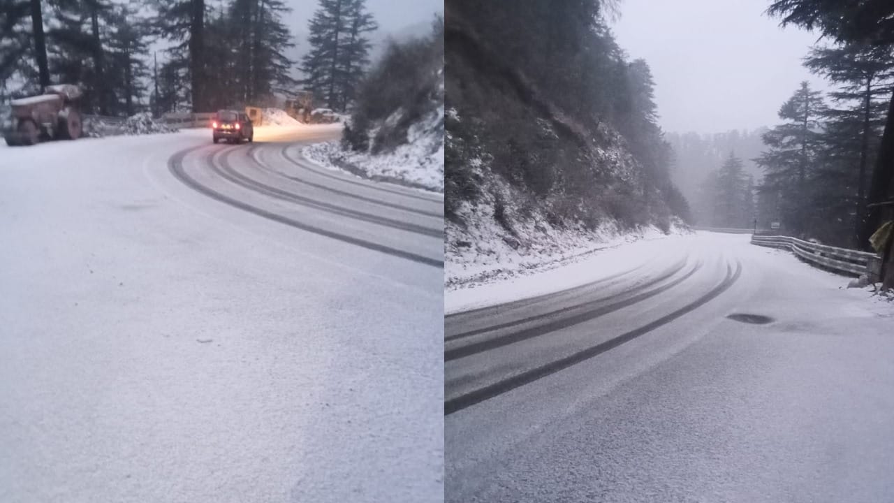 Himachal Weather: high altitude areas again covered in white sheet of snow, rain in many lower areas, see phot