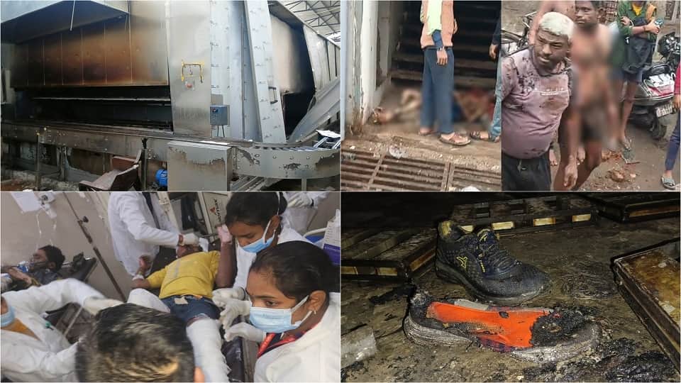 boiler blast in Agra bakery factory 14 workers badly burnt kept writhing in pain on road