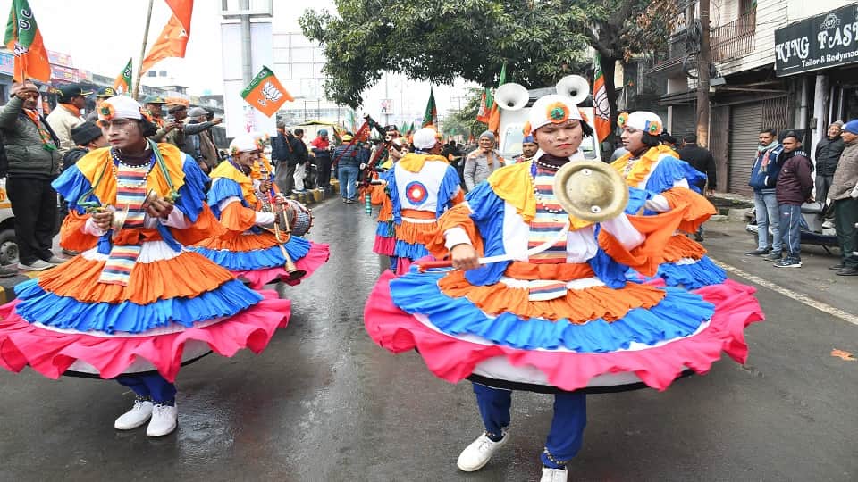 CM pushkar singh dhami road show in haldwani