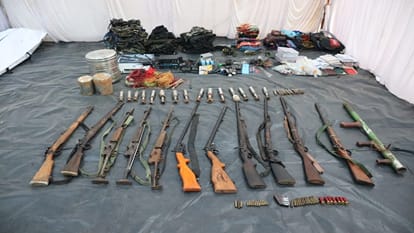 Bodies of Naxalites killed in Bijapur encounter recovered large number of weapons recovered