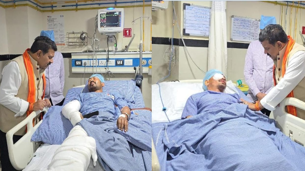 Raipur: Deputy CM Vijay Sharma met the injured soldiers, wished them speedy recovery
