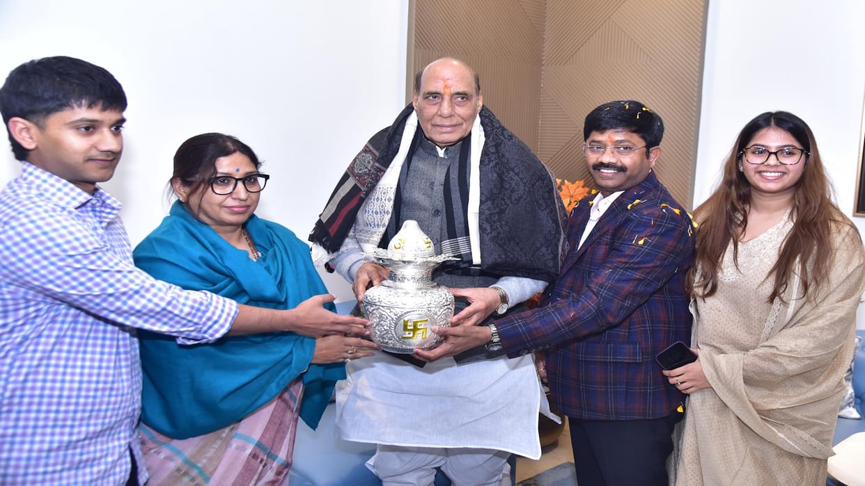 Country Defense Minister Rajnath Singh reached Minister Nandi's house, also met Mandal Presidents