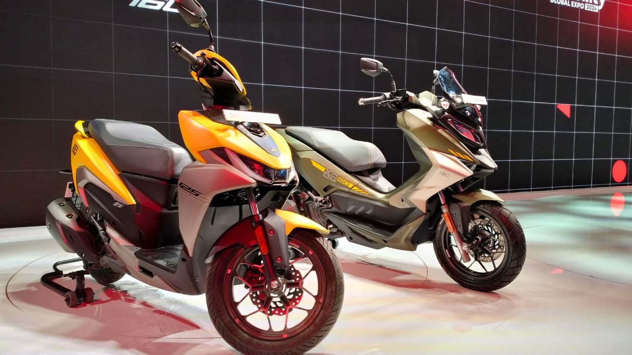 Two Wheelers Launched In Auto Expo 2025 Bharat Mandapam Hero Xoom 160 Suzuki Gizzer Flex Fuel Ampere Xyber