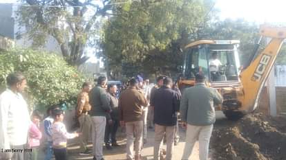 Railway bulldozer runs on encroachment in Fatehganj East in Bareilly