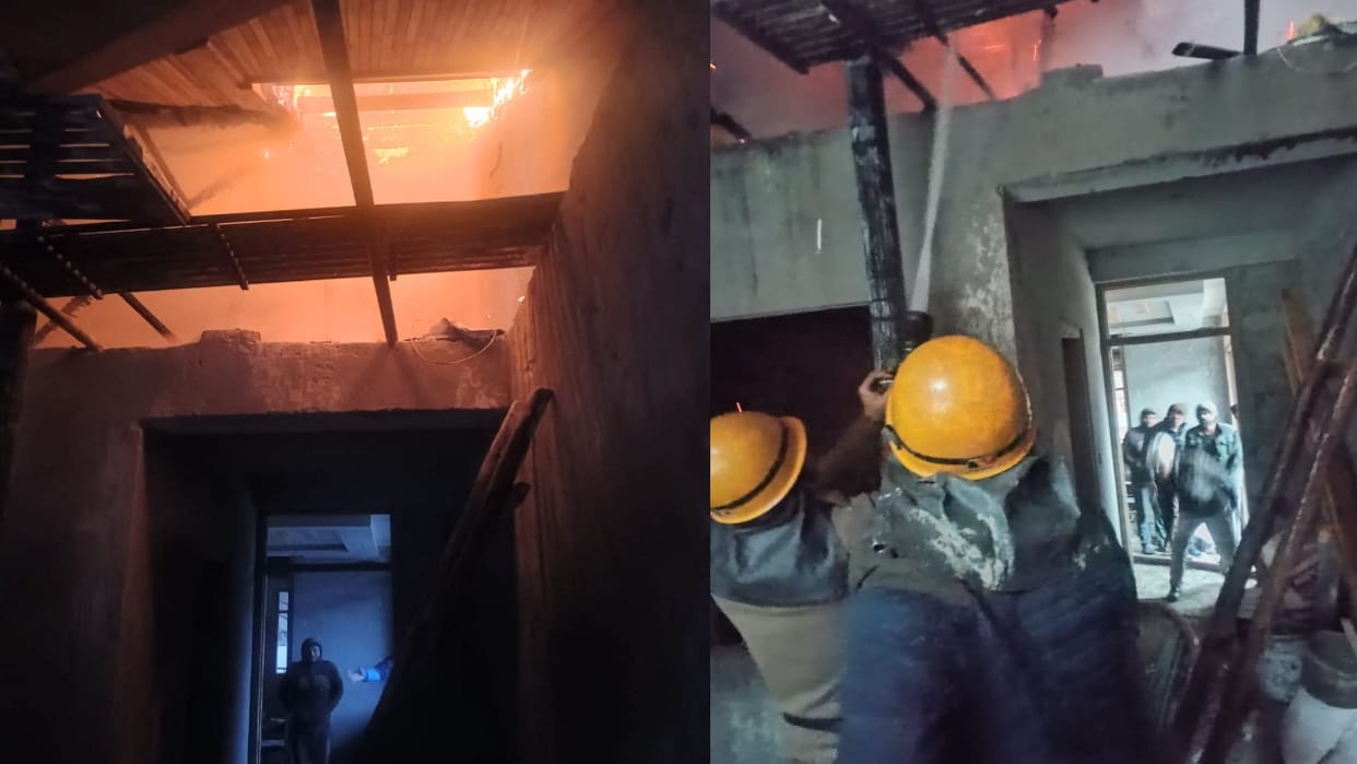 Fire broke out in a three-storey house in Juaani Ropa of Kullu