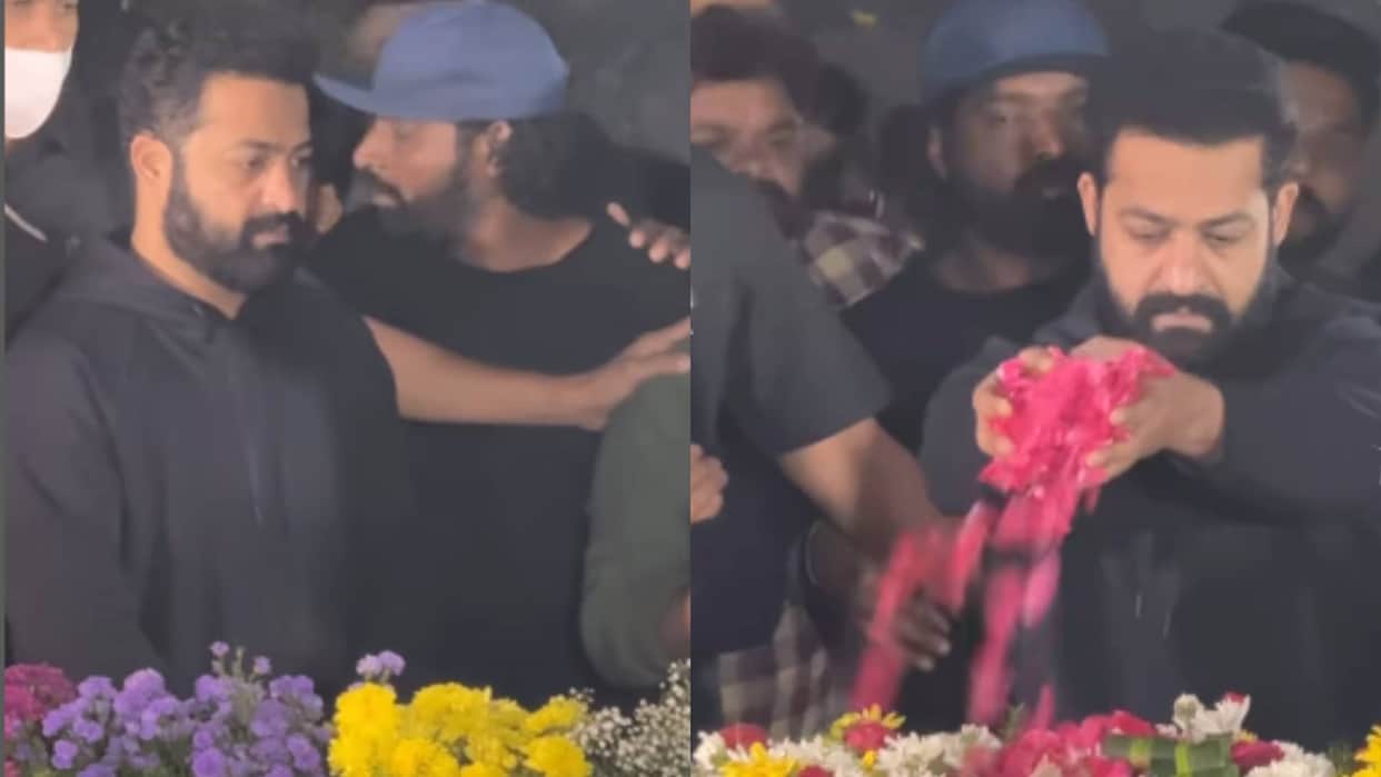 Jr NTR visited the NTR Ghat to offer his prayers to his late grandfather on his 29th death anniversary