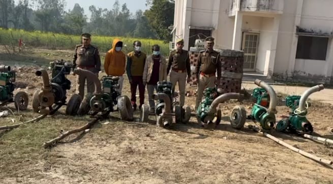 Three thieves arrested seven stolen pumping sets bikes used in  incidents also recovered search for two more