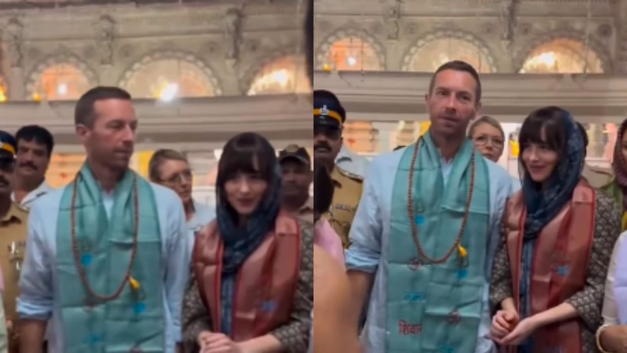 Chris Martin reached Mumbai Babulnath temple for darshan girlfriend Dakota was also seen