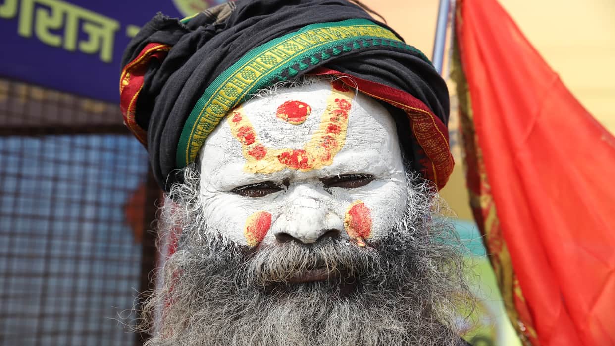 Saints gathered from all over the country chanted Jai Shri Ram, echoes of Har Har Gange