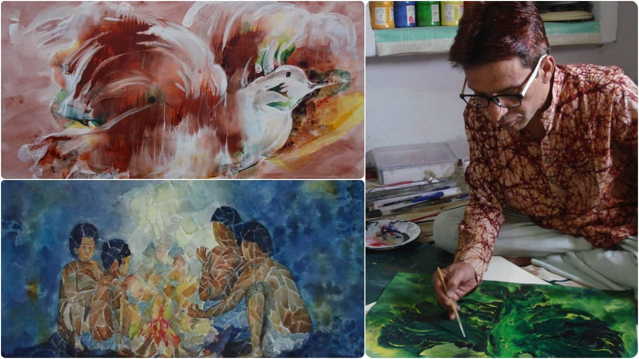 artist Mohammad Qamar carved human emotions with colours in shahjahanpur