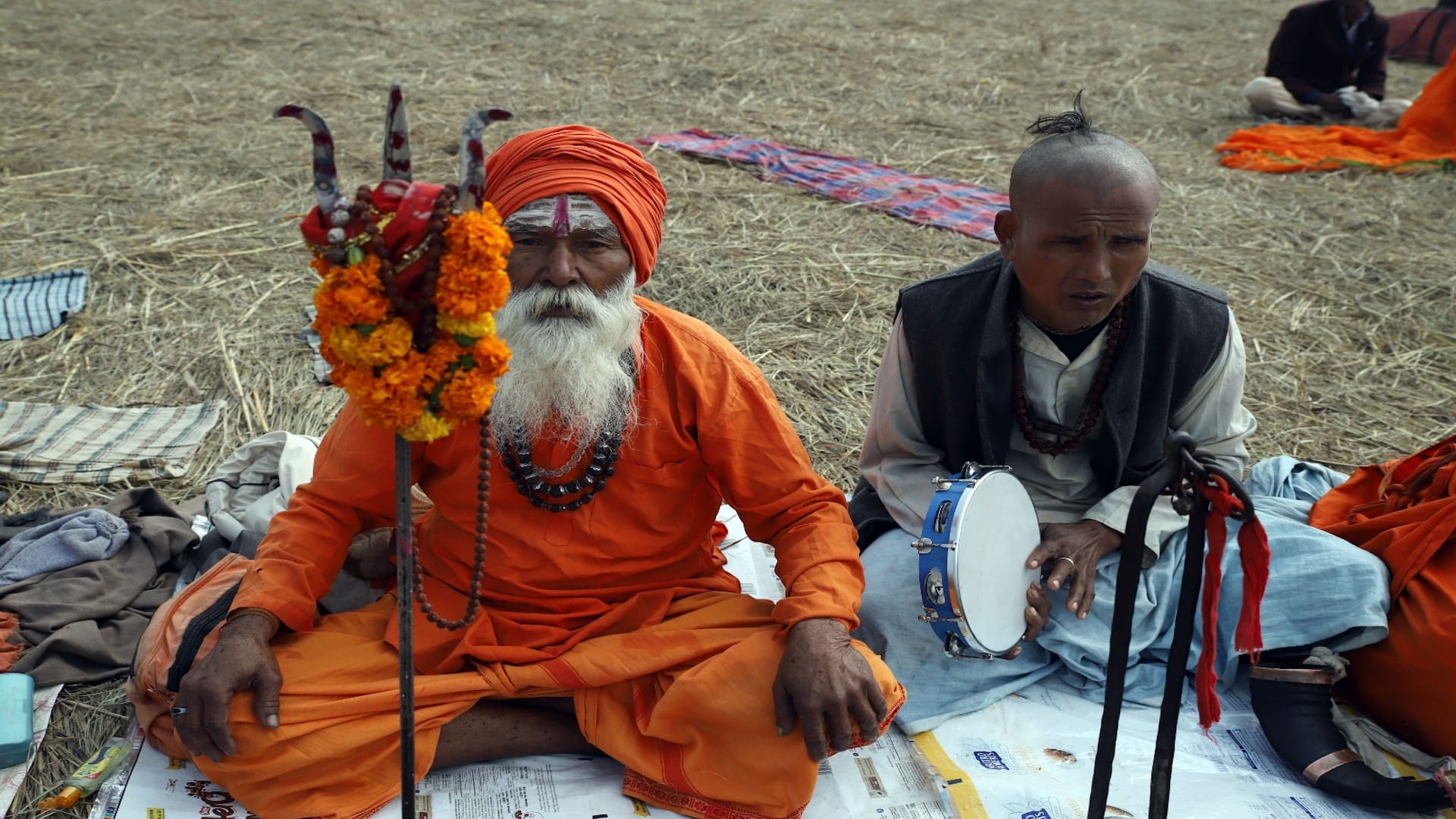 Saints gathered from all over the country chanted Jai Shri Ram, echoes of Har Har Gange