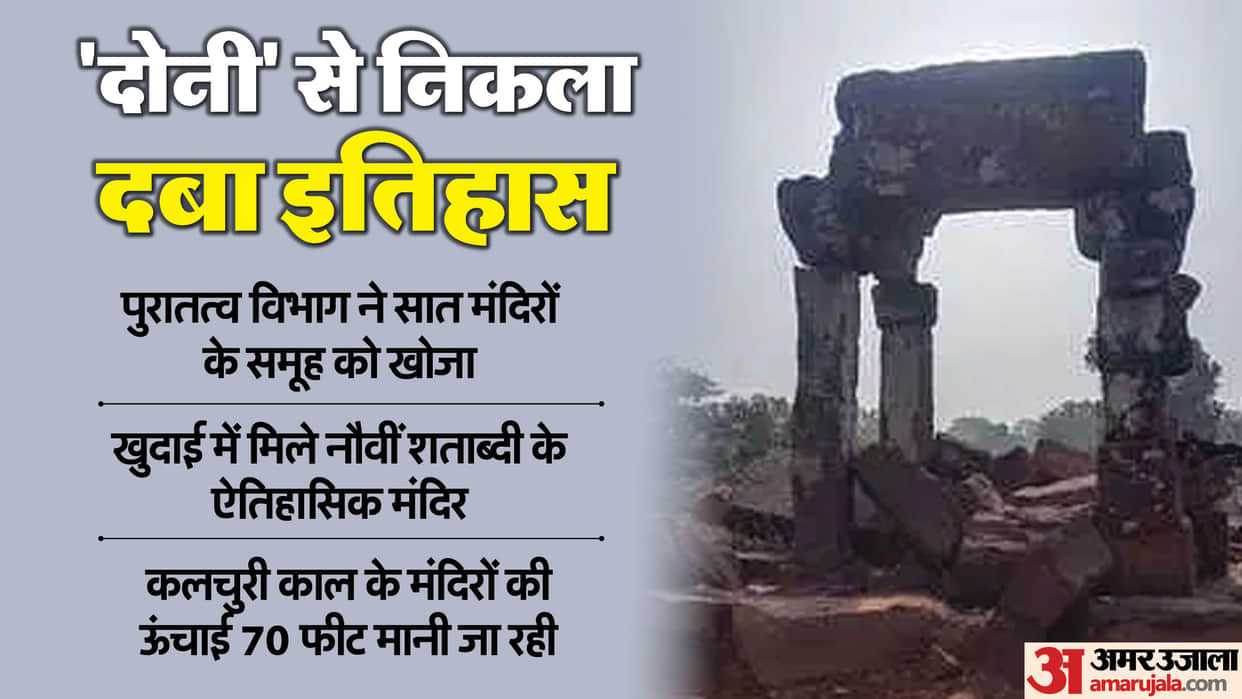 Damoh News Ancient Shiv Temple History Kalchuri Period Shiva Mandir Found in Doni Village Madhya Pradesh