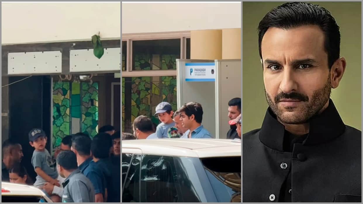 Kareena kapoor khan reach hospital with taimur and jeh to meet saif ali khan in tight security