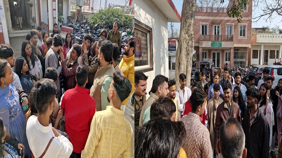 Banke Bihari Temple Vrindavan Security guards brutally beat up devotees pulled women by their hair