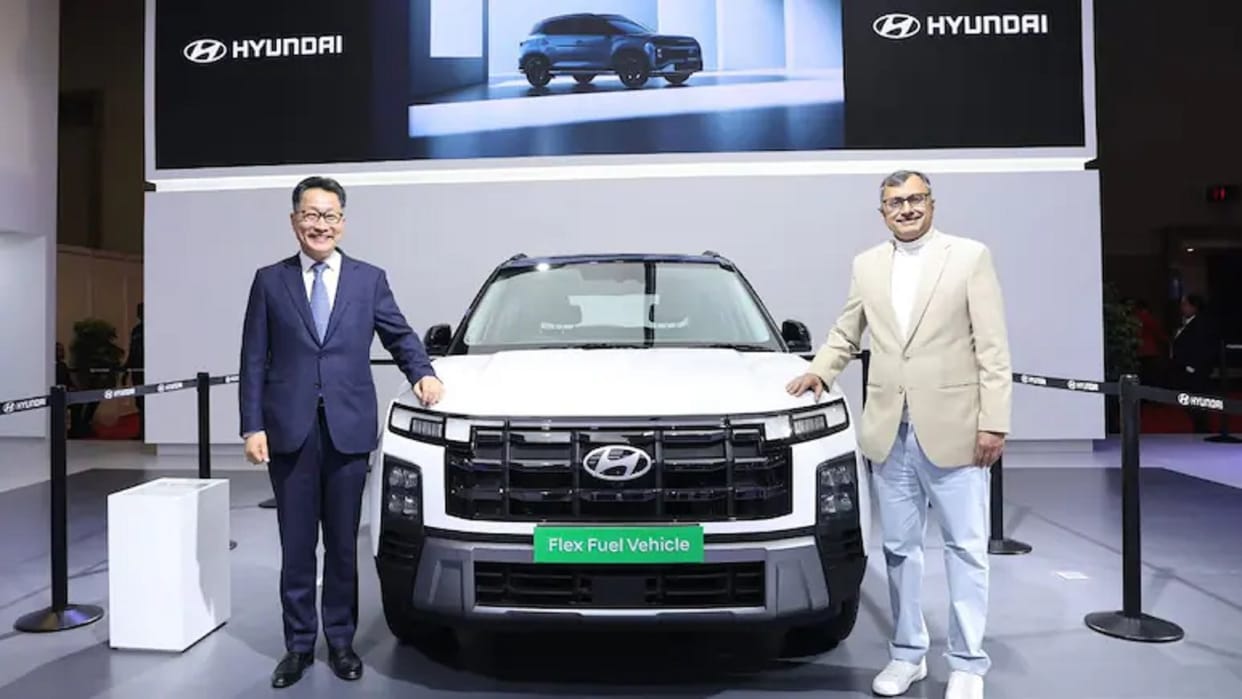 Hyundai Creta Flex Fuel showcased at Bharat Mobility Global Expo 2025 Know Details