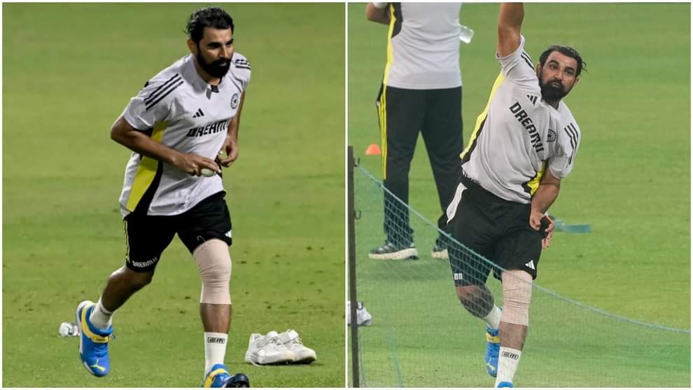 IND vs ENG T20 PHOTOS: आखिरकार भारतीय टीम से जुड़े शमी, कोलकाता में बाएं घुटने पर पट्टी बांधकर किया अभ्यास IND vs ENG T20 PHOTOS: Shami finally joined Indian team, practiced with a bandage on his left knee in Kolkata