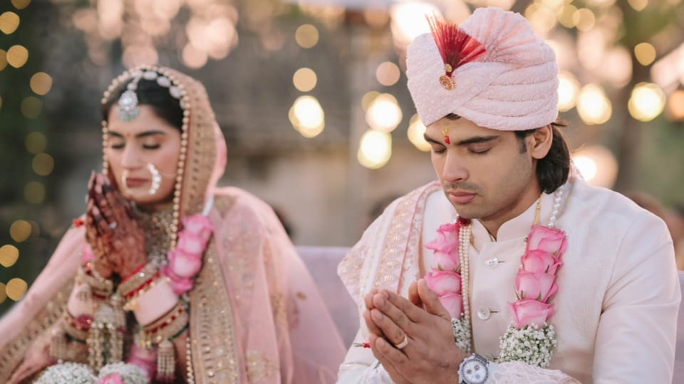 Neeraj Chopra himani mor wedding in Sonipat