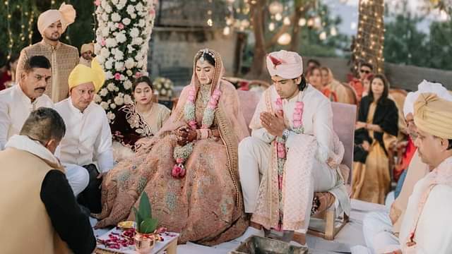 Neeraj chopra wedding with Himani Mor