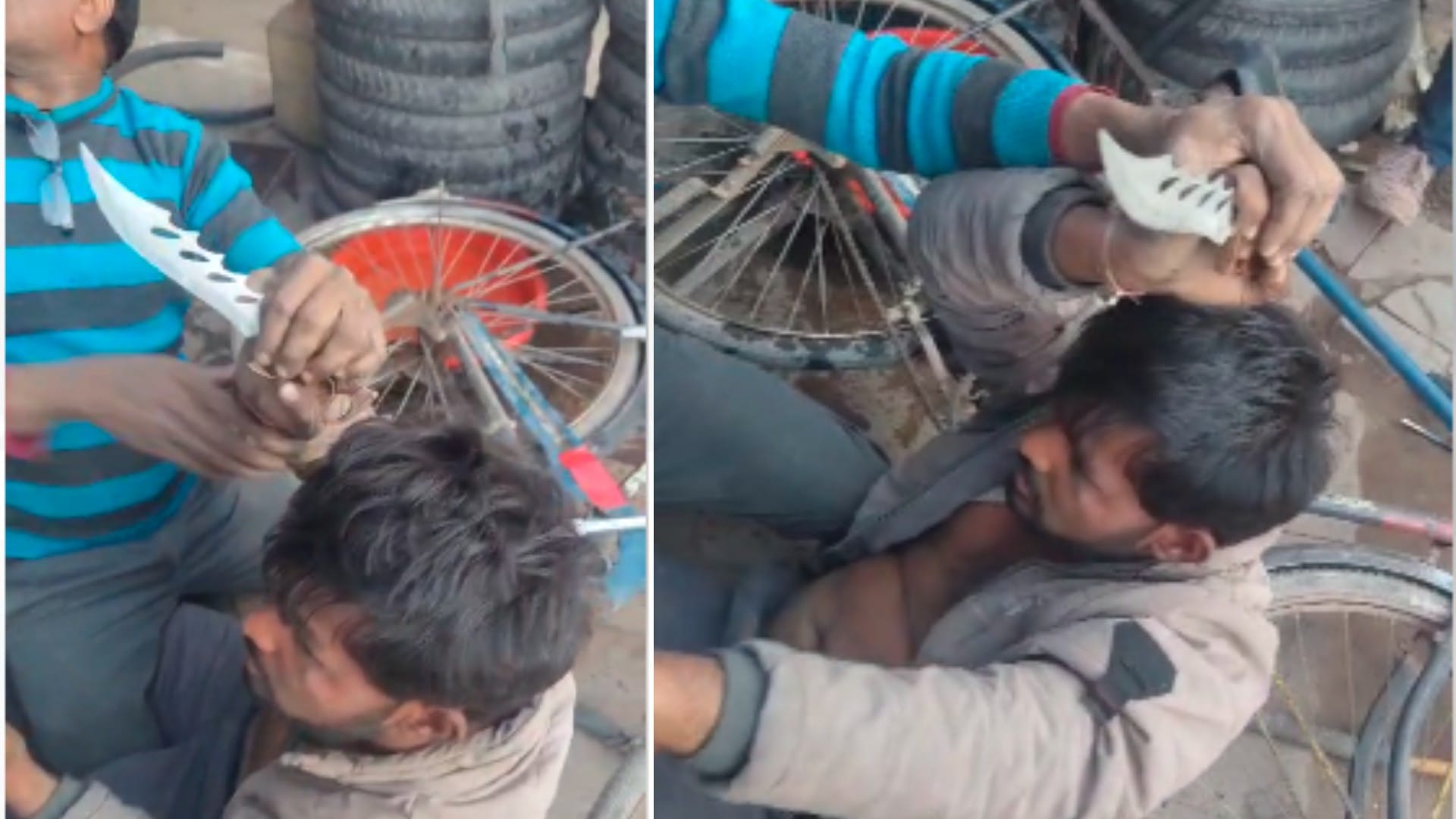 सतना में चाकूबाजी का वीडियो सामने आया है।