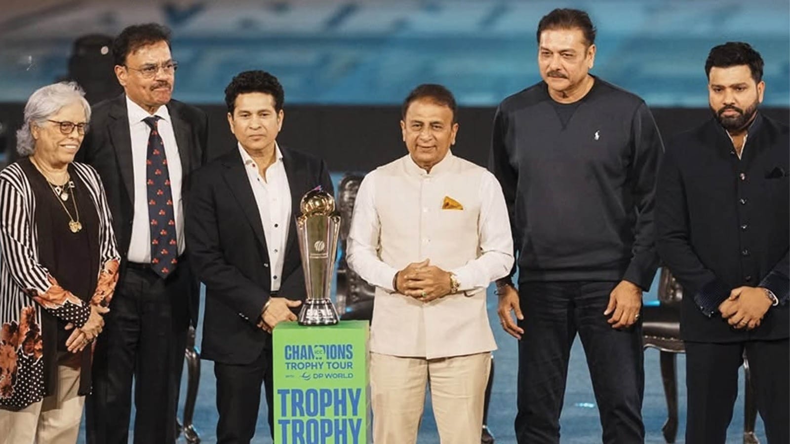 50th anniversary of Wankhede Stadium, Sachin fed cake to Gavaskar, Rohit-Shastri also present photos