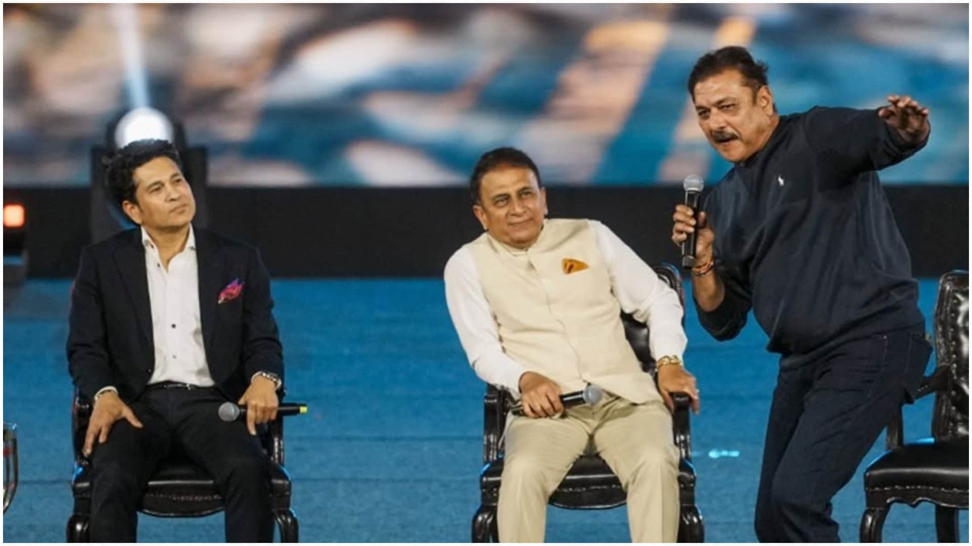 Wankhede Stadium: Sunil Gavaskar danced on song 'Om Shanti Om', Sachin sang song with Shekhar Ravjiani, Video