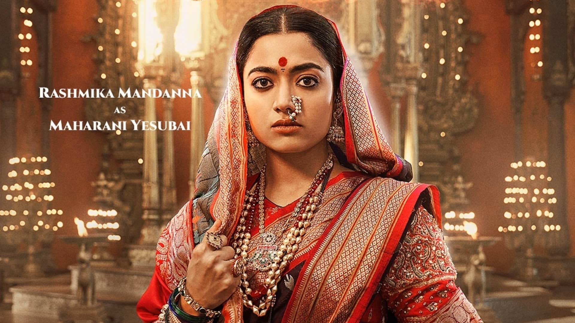 Rashmika Mandanna as maharani yesubai look goes viral from chhaava movie with vicky kaushal