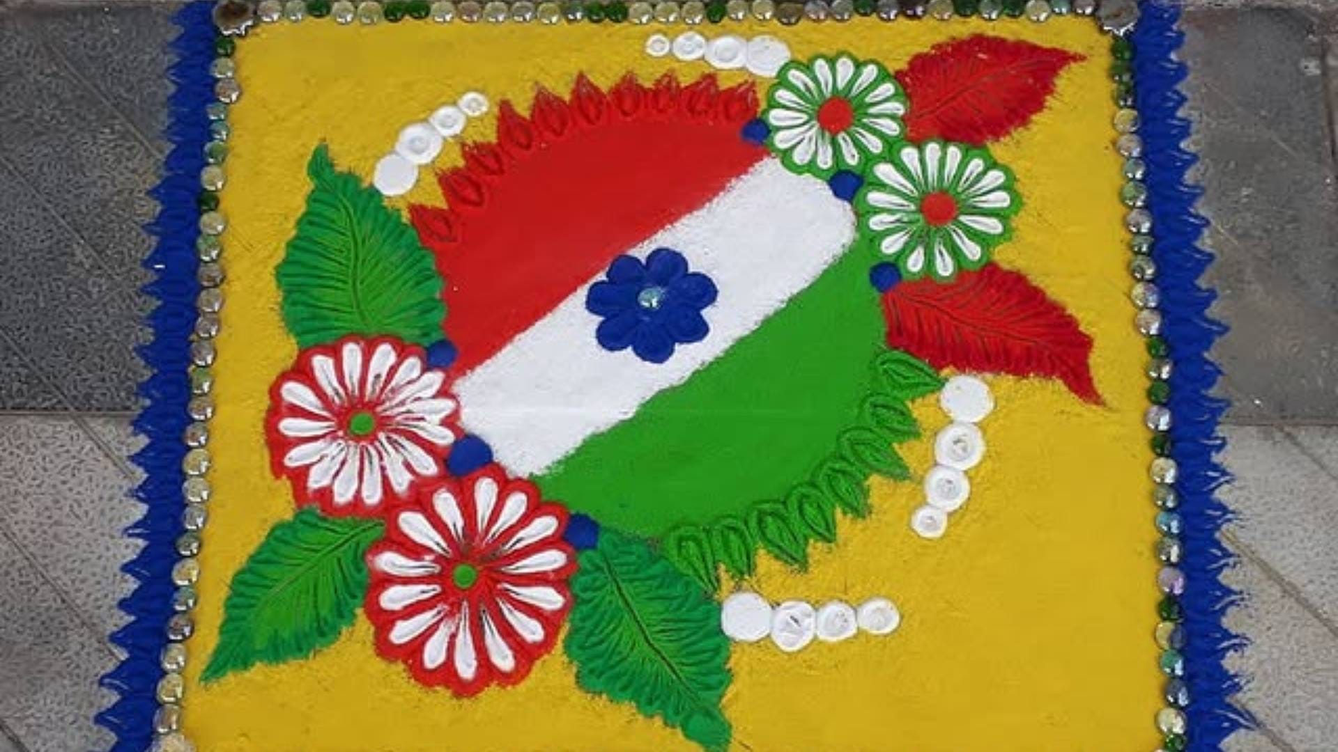 Republic Day Special TriColour Rangoli Easy Designs using spoon and bangles see details inside disprj