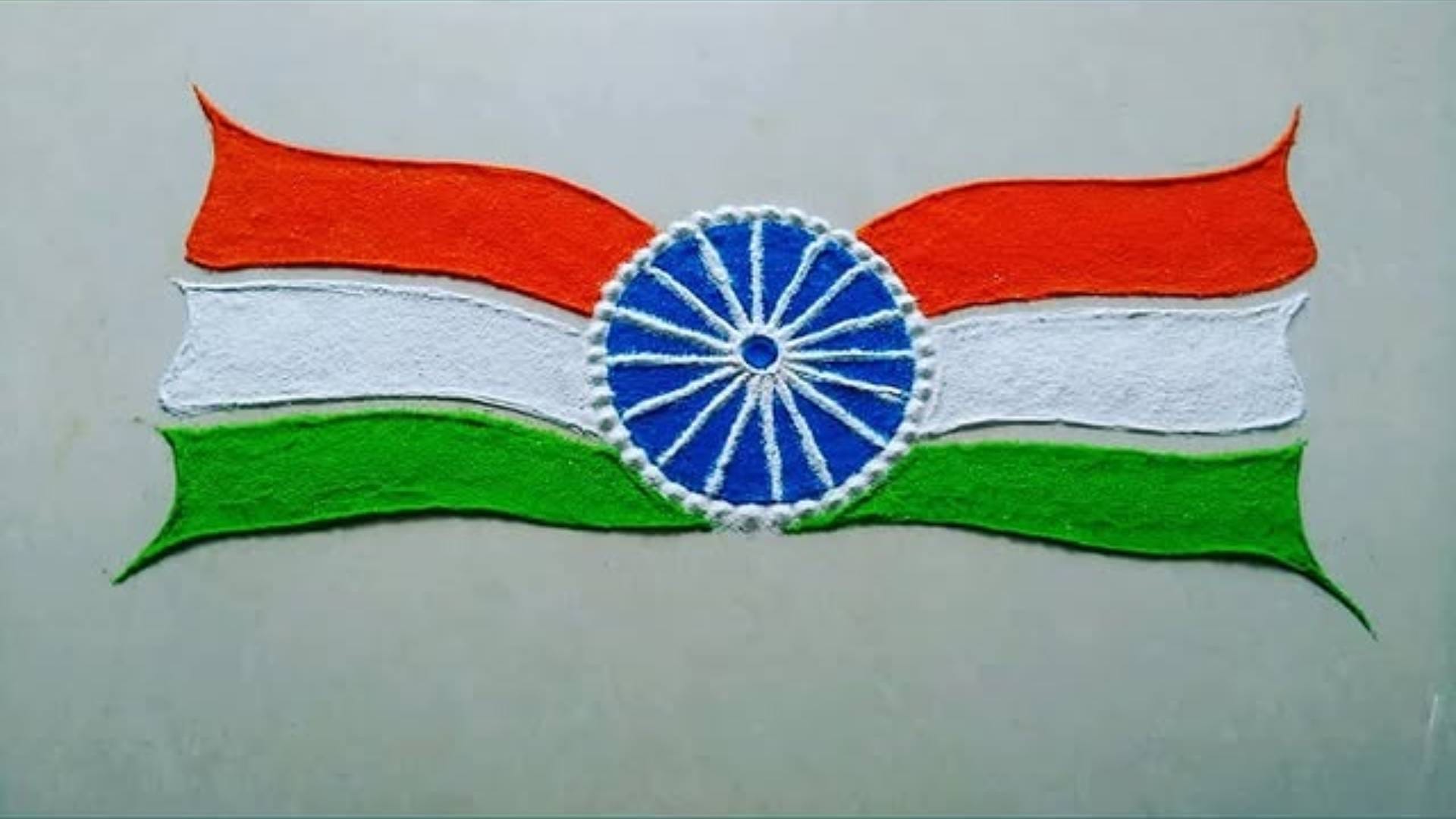 Republic Day Special TriColour Rangoli Easy Designs using spoon and bangles see details inside disprj