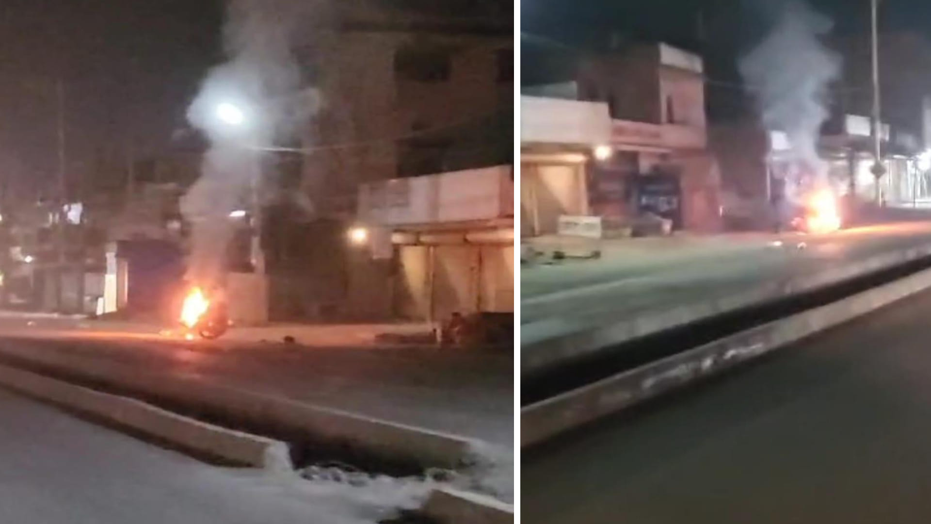 Maihar News: The moving bike instantly turned into a ball of fire, businessman saved his life with his wisdom