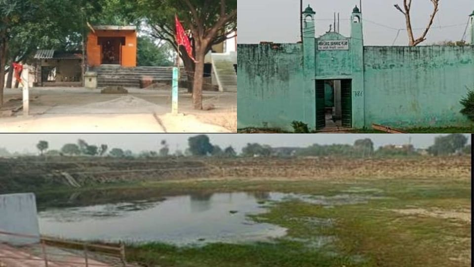Temple and mosque built on the pond notices pasted Term will end on 20th February