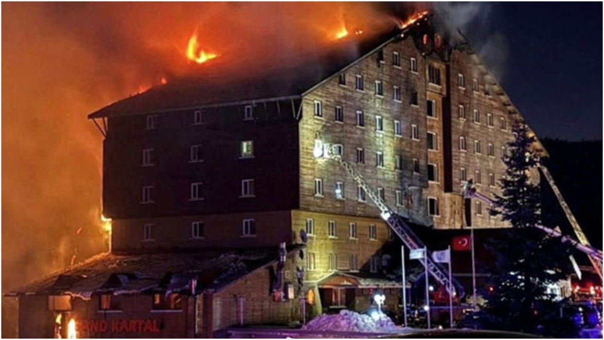Fire breaks out in hotel in Turkiye, 10 dead, 32 burnt; firefighters brought it under control