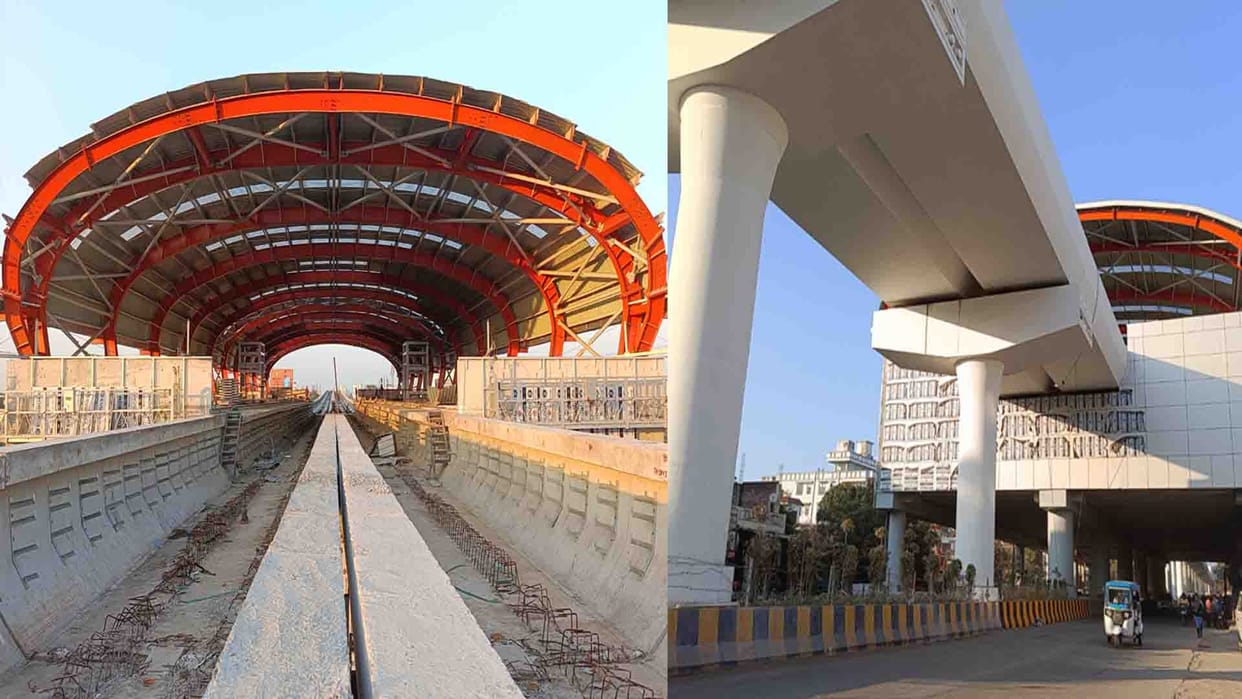 Kanpur: Roofs of all five stations of Baradevi-Naubasta elevated section ready