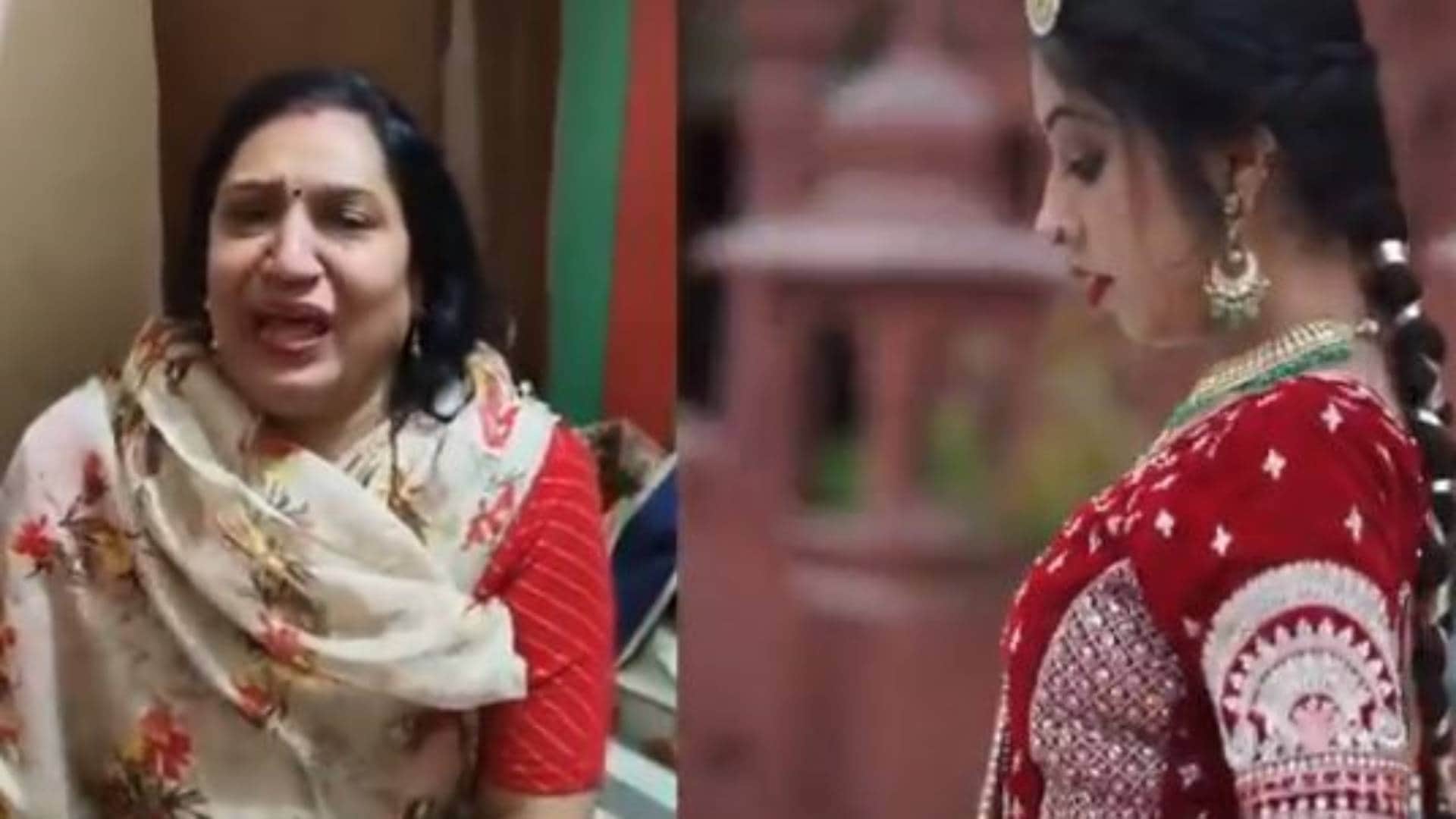 Influencer Jahnavi Modi Photo married man whom her mother called kidnapper sindoor was seen in hair parting