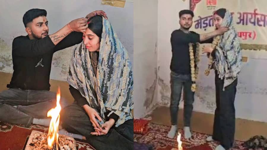 Influencer Jahnavi Modi Photo married man whom her mother called kidnapper sindoor was seen in hair parting