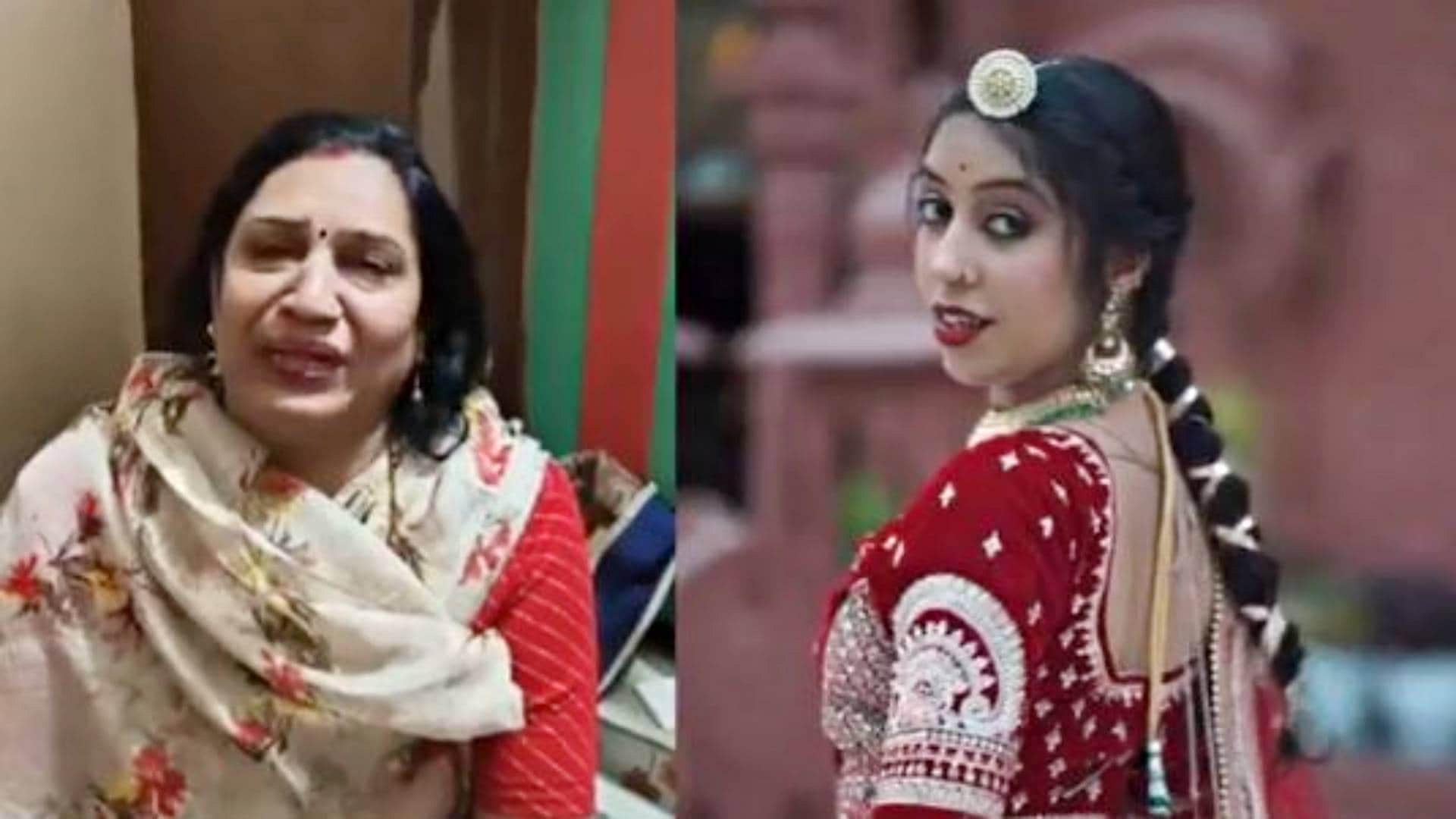 Influencer Jahnavi Modi Photo married man whom her mother called kidnapper sindoor was seen in hair parting