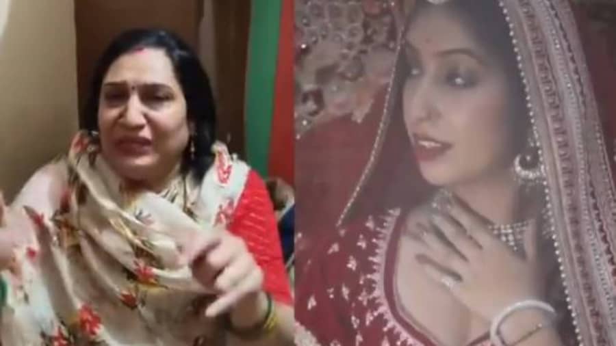 Influencer Jahnavi Modi Photo married man whom her mother called kidnapper sindoor was seen in hair parting