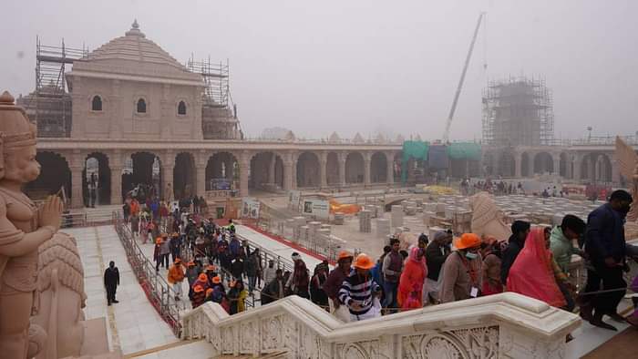 On first anniversary of Ramlala Pran Pratishtha in Ayodhya devotees gathered to have darshan of deity